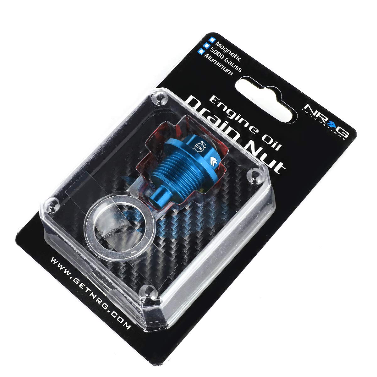 NRG Innovations Oil Drain Plug Magnetic, M20 X 1.5 Thread Size Engine Oil Drain Nut w/Washer, Blue, T-6061 Aluminum w/Stainless Steel Internal Magnet, NRG-NOP-300BL