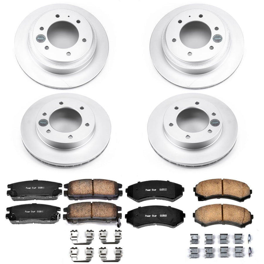 Power Stop Front and Rear Coated Brake Rotors and Z17 Ceramic Brake Pads Kit CRK4311