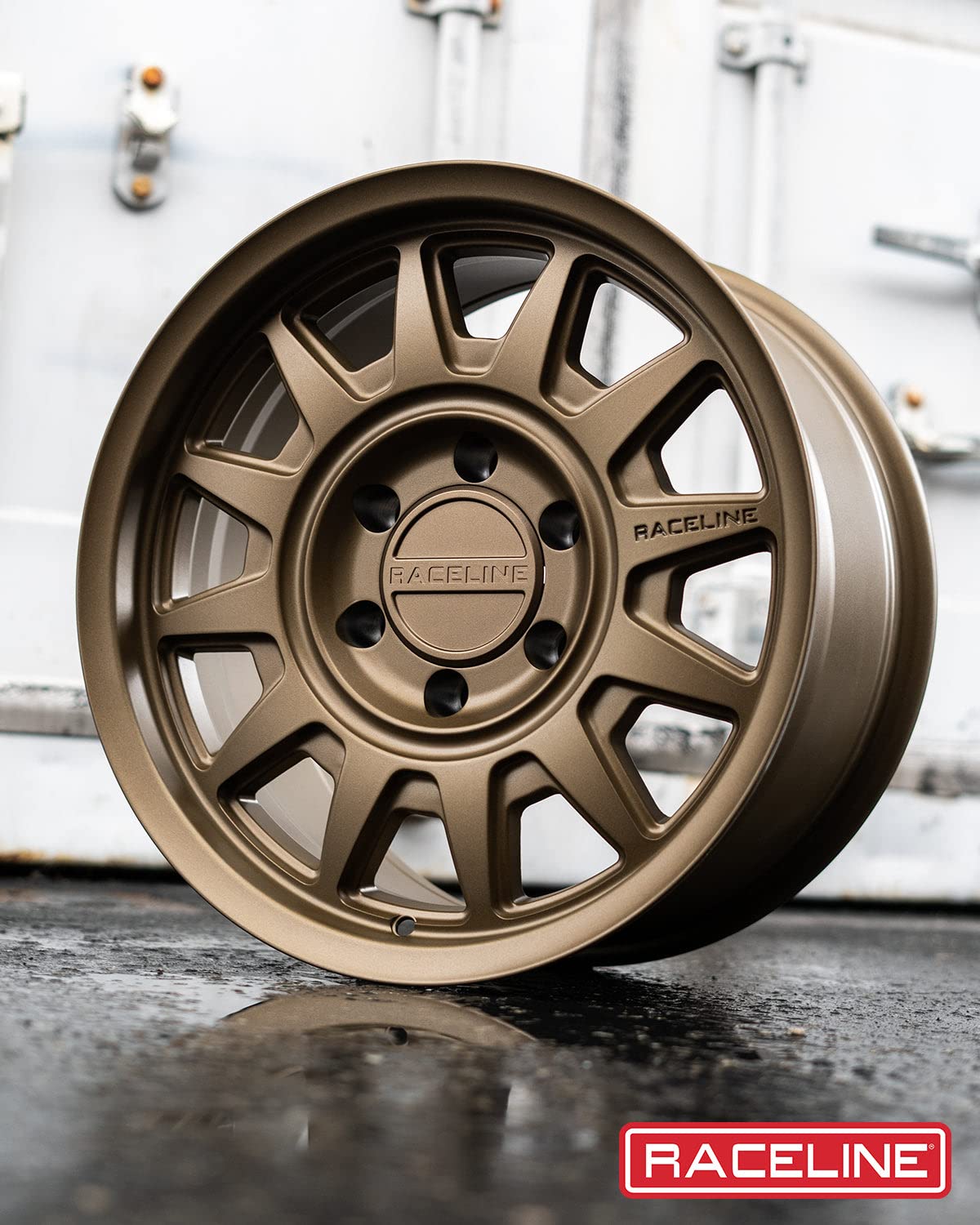 Raceline 952BZ AERO HD Wheels Bronze 17X8.5"6X120 Bolt Pattern 0mm Offset/(4.72"B/S) 12 Spoke Aluminum Passenger Car Rims Full Size Replacement