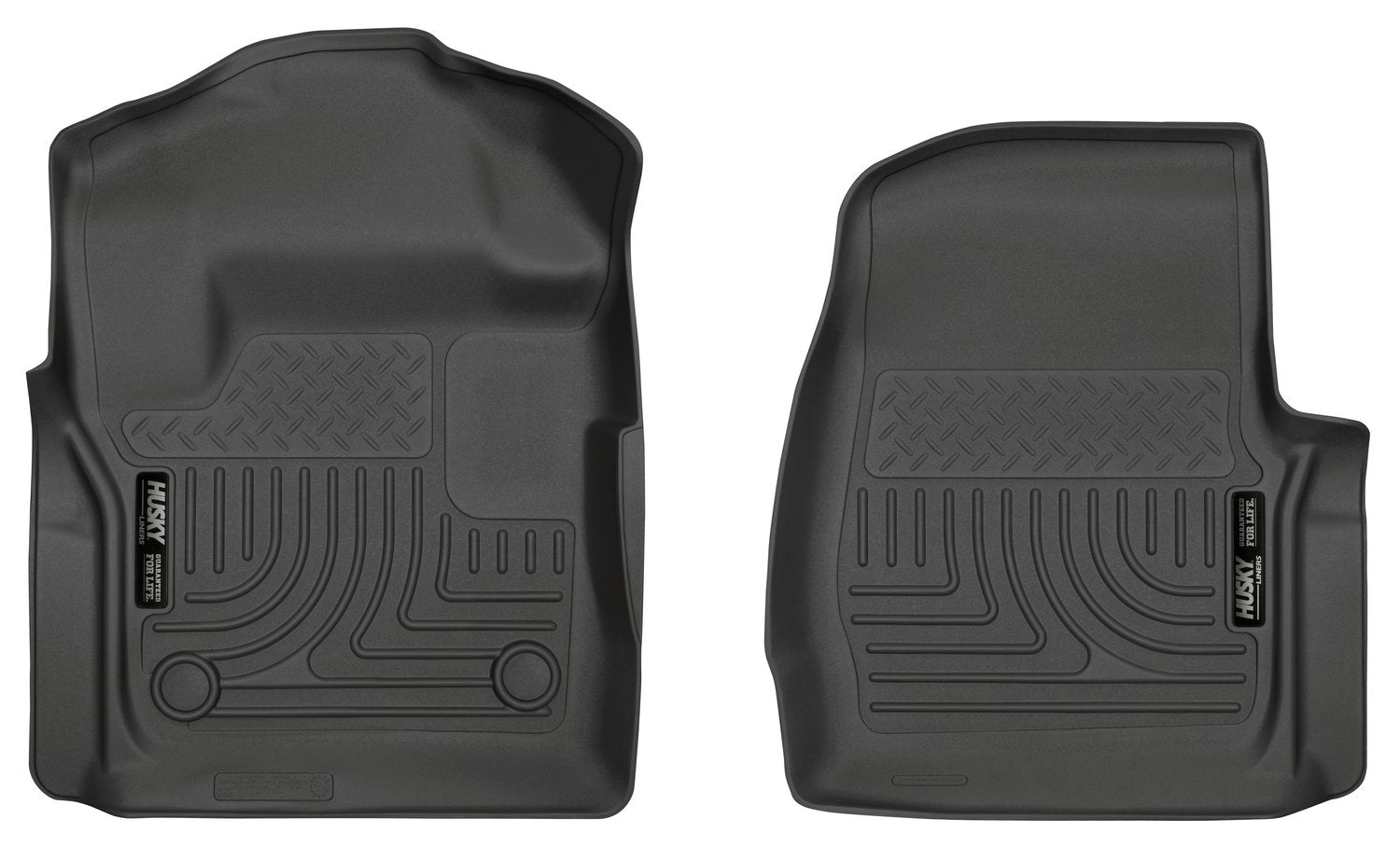 Weatherbeater Husky Liners Floor Mats | Fits 2017-2025 Ford F-250/F-350 Standard CAB | Front Row, 2-pc Black - 13311