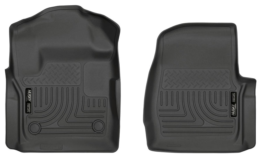 Weatherbeater Husky Liners Floor Mats | Fits 2017-2025 Ford F-250/F-350 Standard CAB | Front Row, 2-pc Black - 13311
