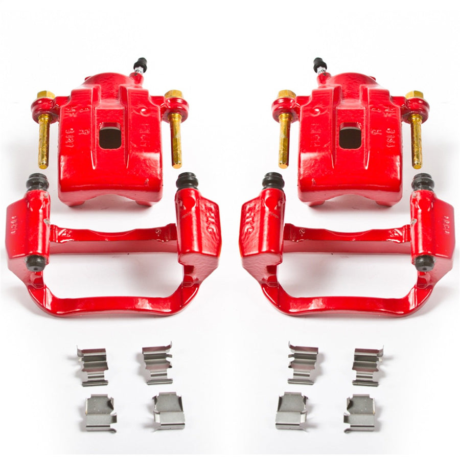 Power Stop S3276 Rear Pair of High-Temp Red Powder Coated Calipers for Toyota Sequoia 2008-2015, Toyota Tundra 2007-2015 [Model Specific]