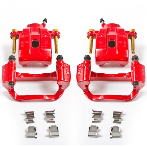 Power Stop S3276 Rear Pair of High-Temp Red Powder Coated Calipers for Toyota Sequoia 2008-2015, Toyota Tundra 2007-2015 [Model Specific]