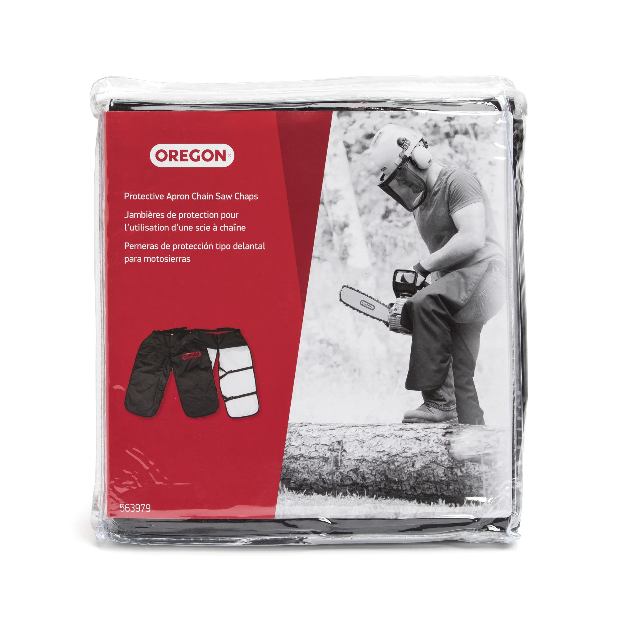 Oregon Chainsaw Chaps Protective for Cutting and Logging, 8 Layers Lightweight, Breathable Material, One Size Fits All, Black (563979)