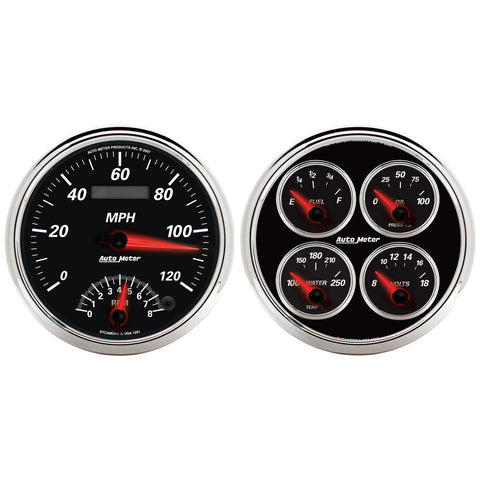 Auto Meter 5" Tachometer / Speedometer Combo Kit Designer Black II Box