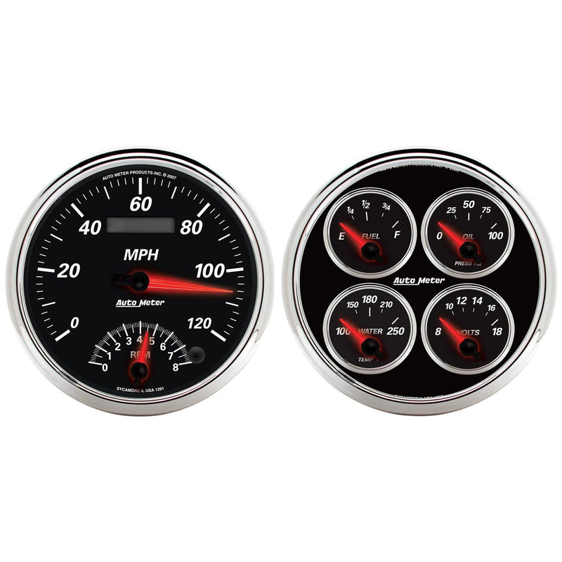 Auto Meter 5" Tachometer / Speedometer Combo Kit Designer Black II Box