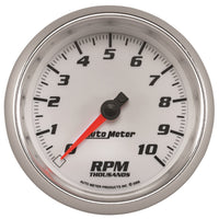Tachometer, AutoMeter Gauge, 3 3/8", 10K RPM, White, Pro-Cycle (19798)