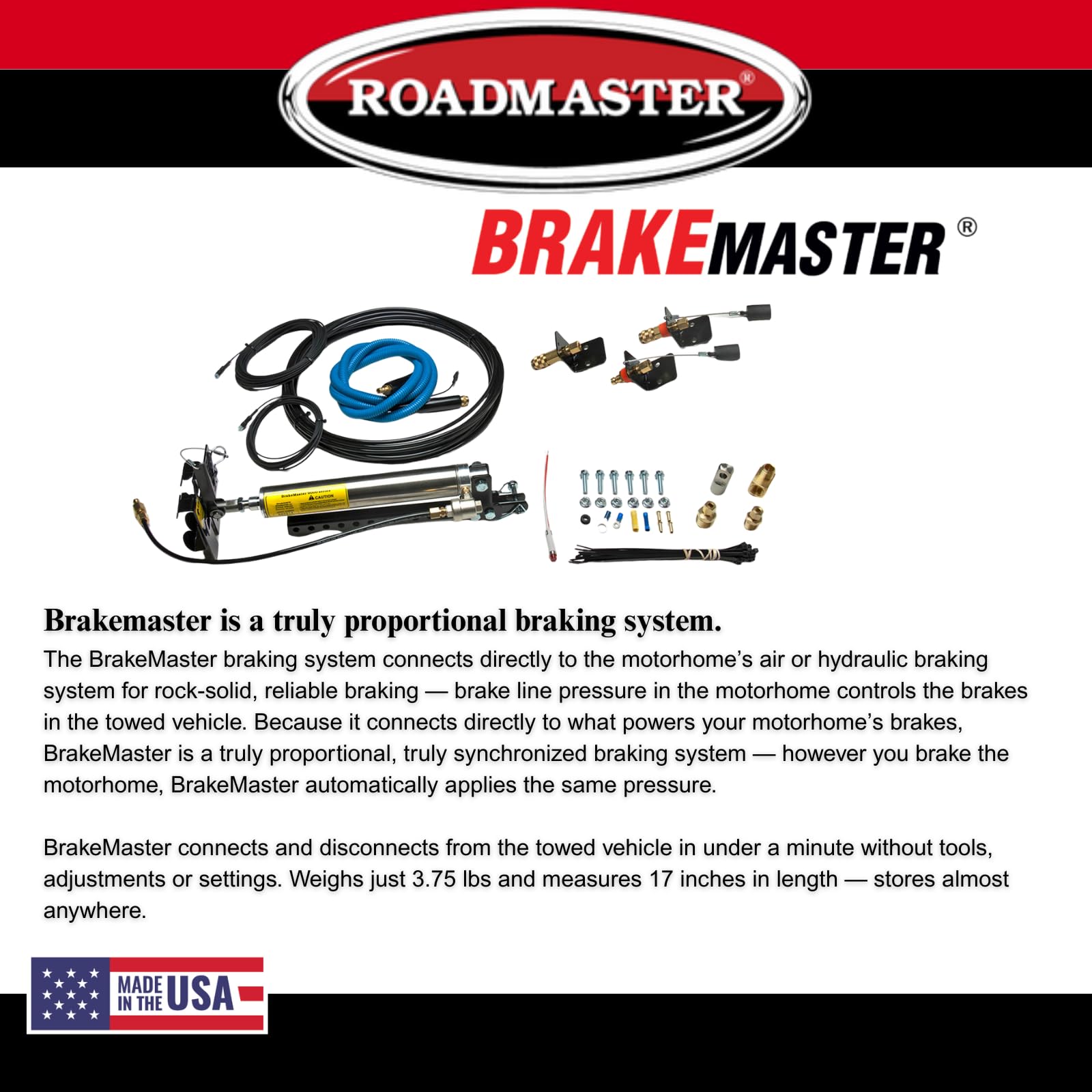 Brakemaster Roadmaster 9100 Brake System fits Motorhomes with Air or Air Over Hydraulic Brakes | Fully US and Canadian Brake Compliant | Easy Installation