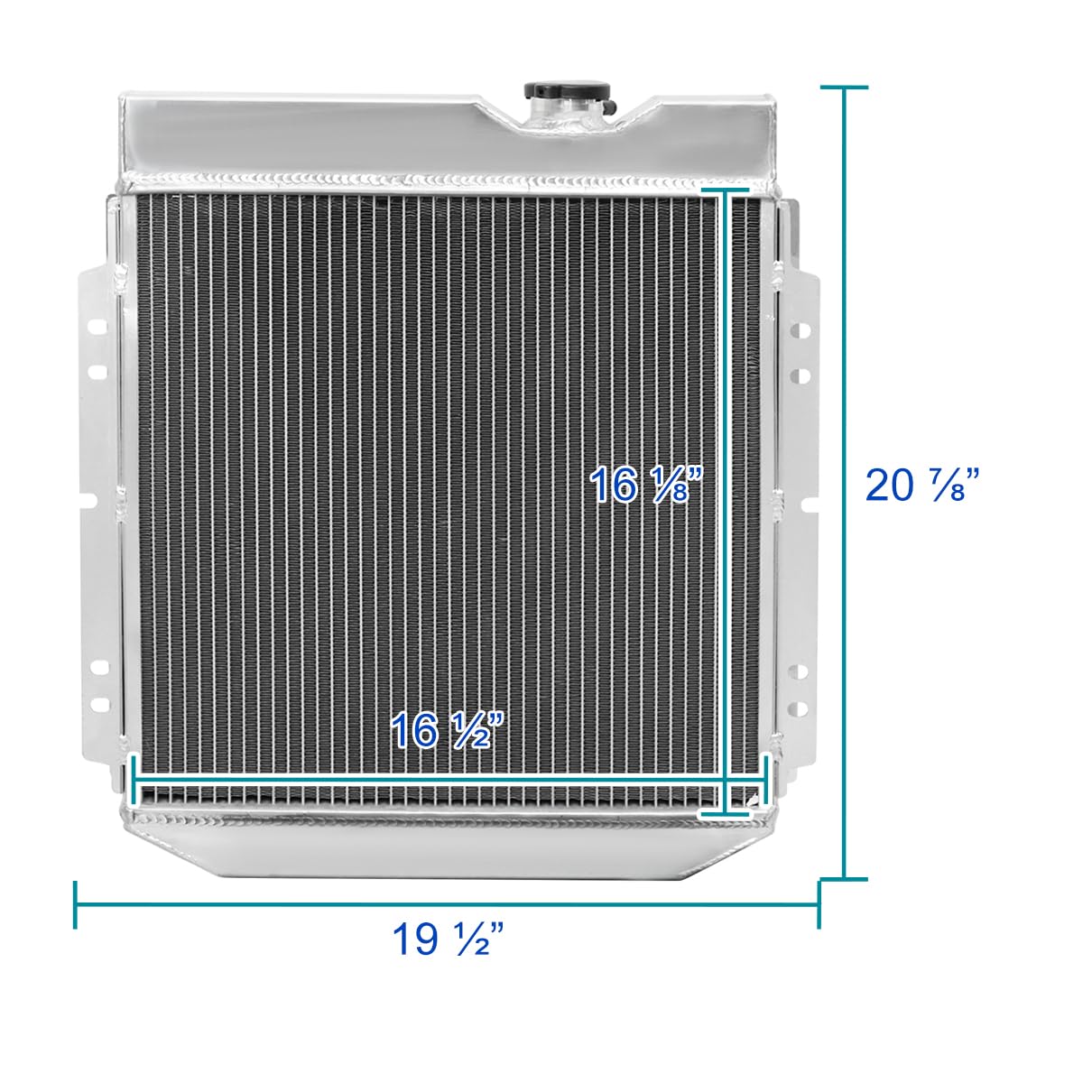 3 Row Aluminum Cooling Spec-D Tuning Radiator with Fan Shroud Compatible with 1964-1966 Ford Mustang V8