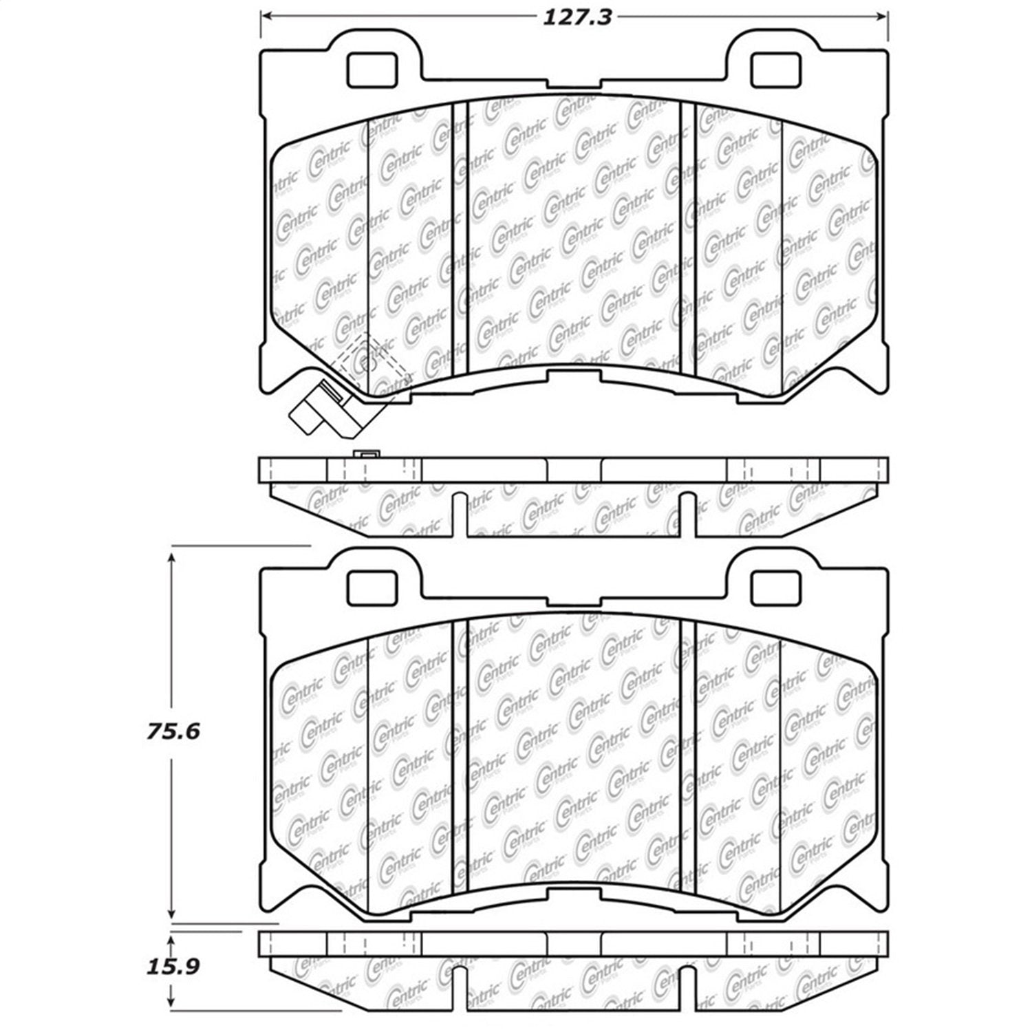 Front StopTech 308.13460 Brake Pads with Shims and Hardware