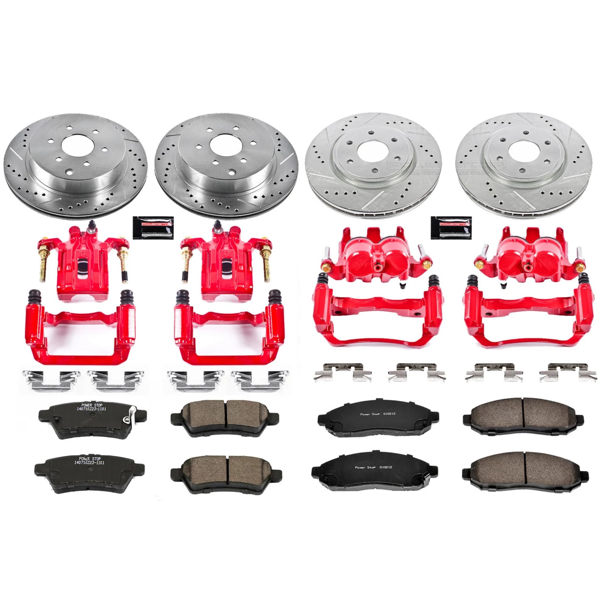 Power Stop 1-Click Performance KC144 Front/Rear Brake Kit with Calipers For Nissan Pathfinder 2005-2012 [Model Specific]