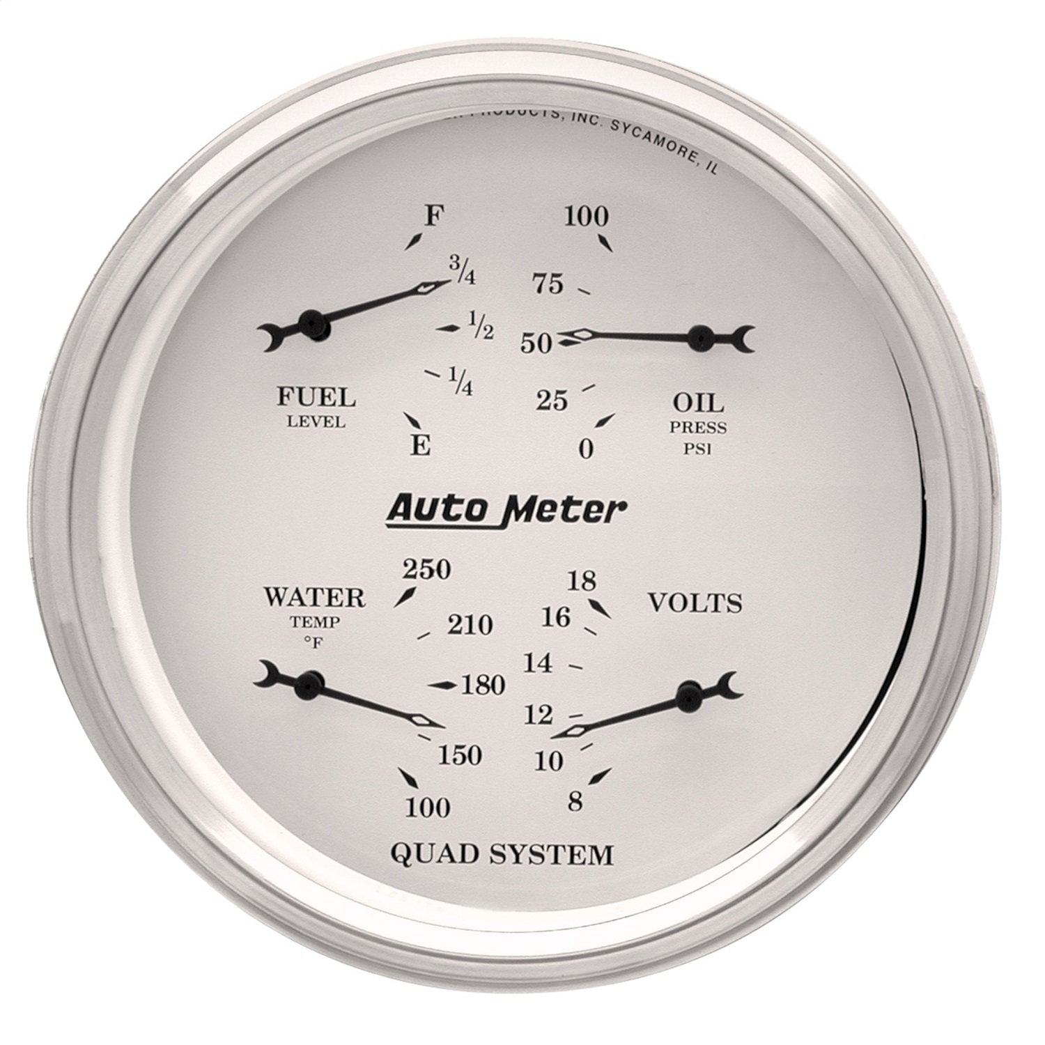 Auto Meter Old TYME 1610 White Quad Gauge