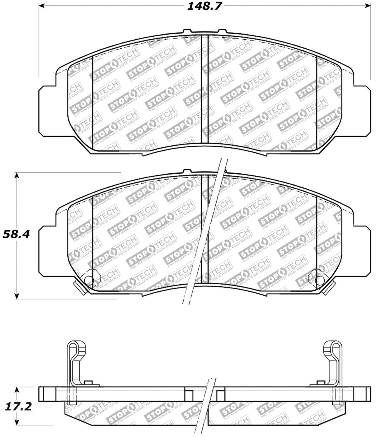 Brake Pads StopTech 305.09590 with Hardware Street Select
