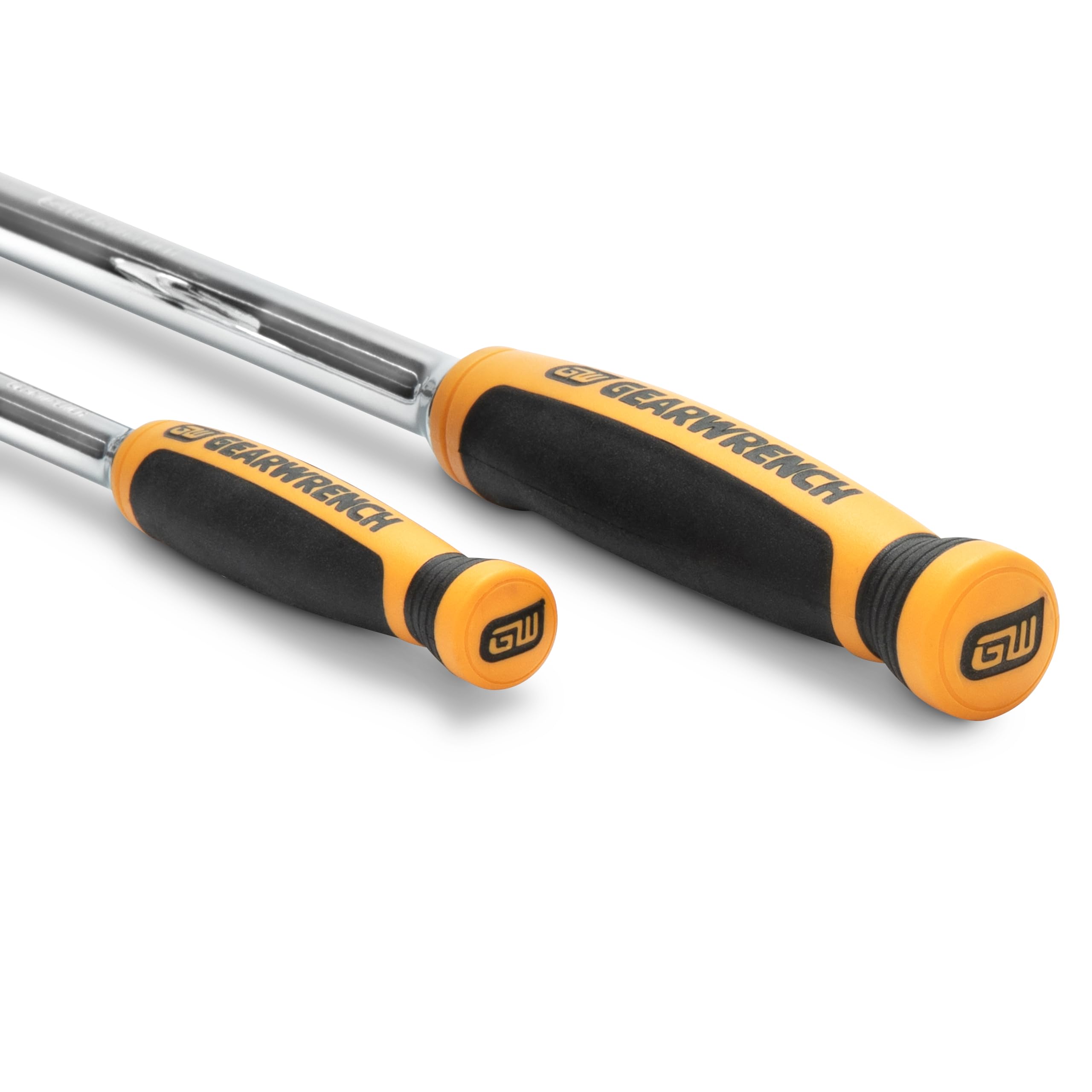 2 Piece GEARWRENCH 1/4inch and 3/8inch Drive 120XP Flex Head Teardrop Ratchet Set, Dual Material - 81204P