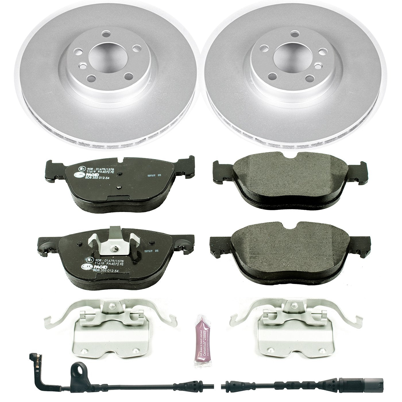 Power Stop Front Euro-Stop Brake Kit ESK4692 For BMW and 1 Front Sensor Wire BMW X5 2007-2010, BMW X6 2008-2010 [Model Specific]