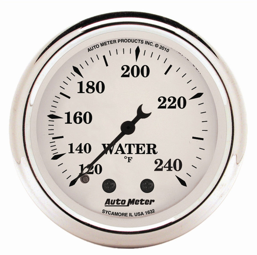 Auto Meter Old Tyme 1632 White Mechanical Water Temperature Gauge