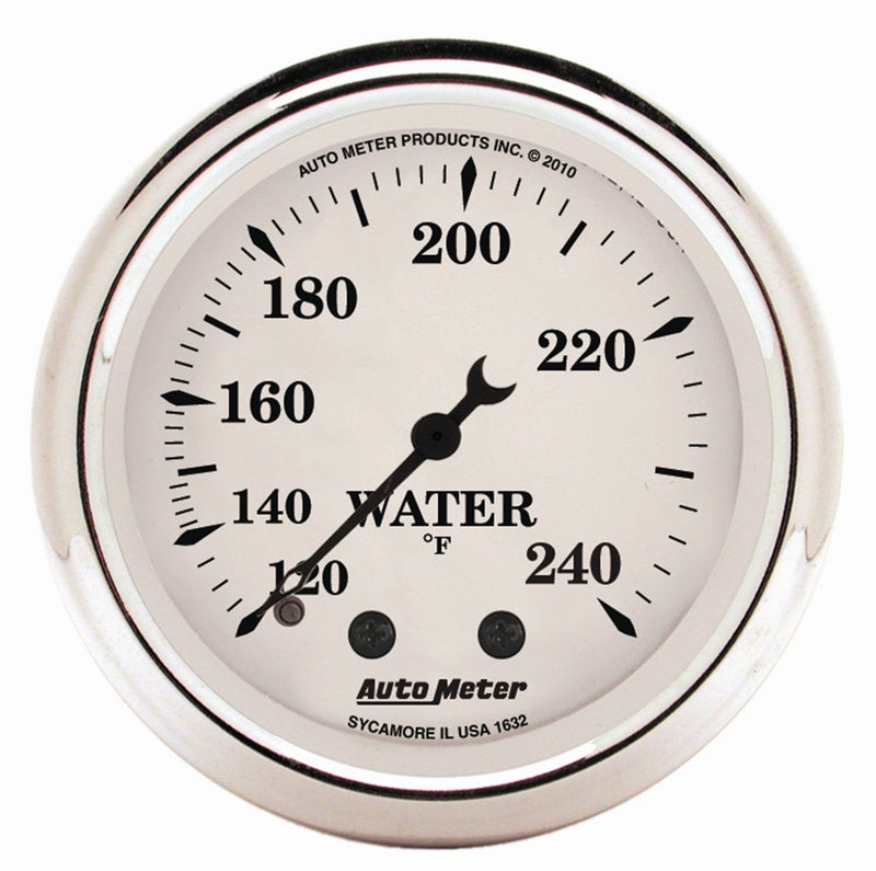Auto Meter Old Tyme 1632 White Mechanical Water Temperature Gauge