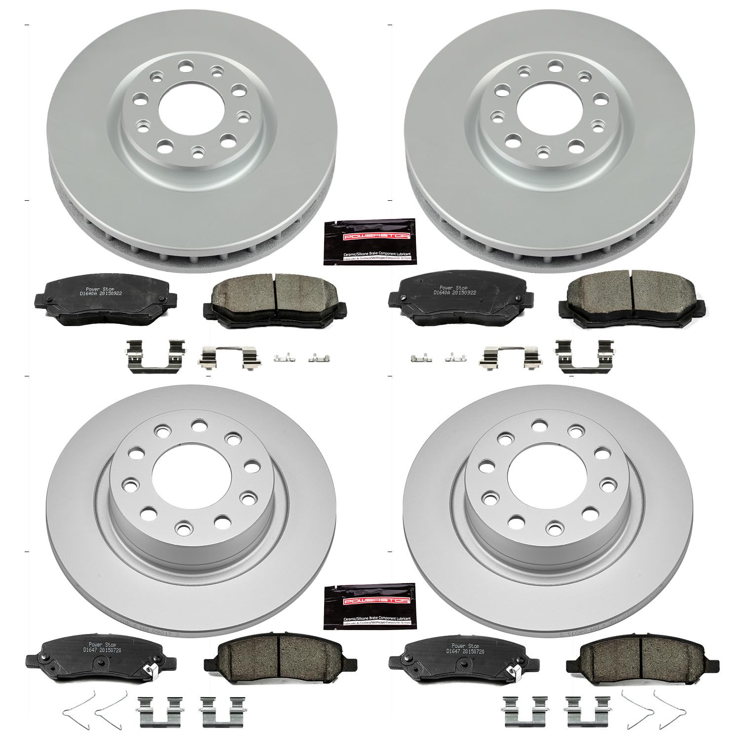 Power Stop CRK6373 Z17 Evolution Geomet Coated Brake Kit Front and Rear For Dodge Dart 2013-2016 [Model Specific]