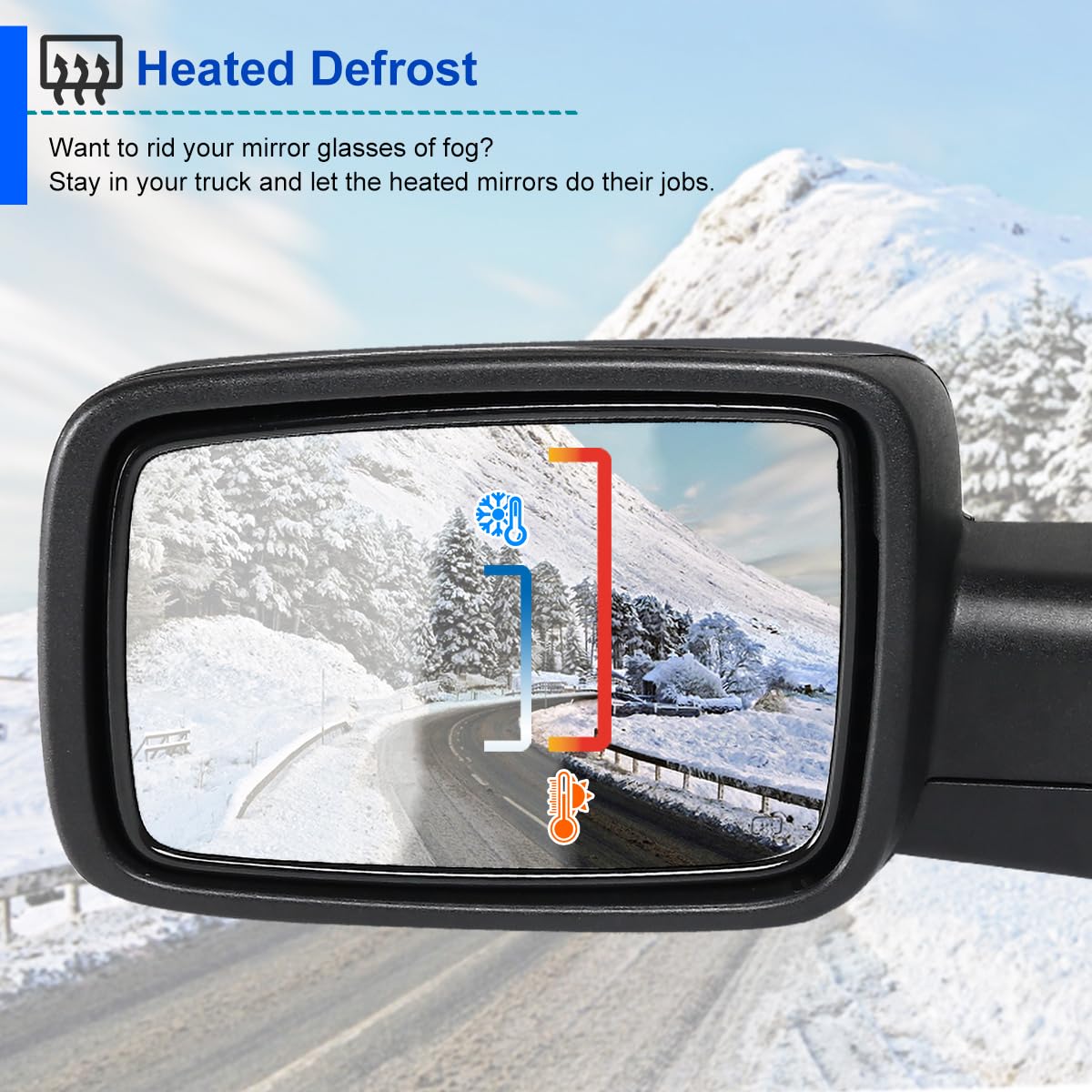Left Driver Side Mirror Spec-D Tuning LED Signal Power Heated Compatible with 2009-2012 Dodge Ram 1500