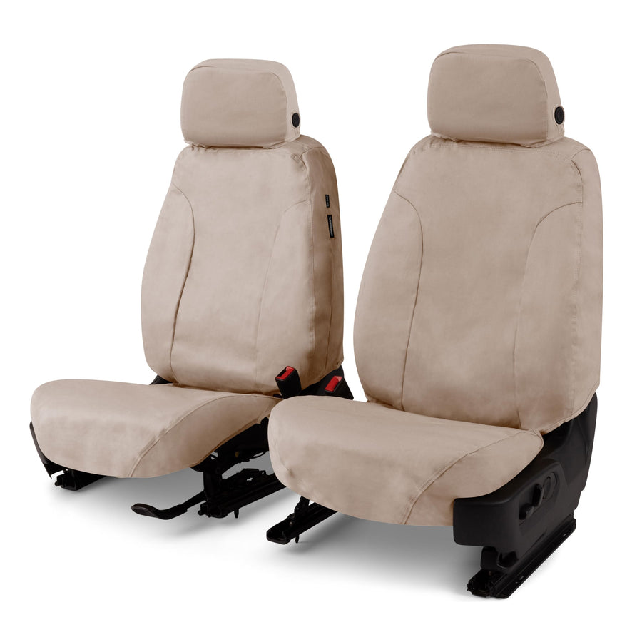 Covercraft Custom Polycotton Seat Covers | Fits 2024 Ford F-750 | 1st Row Bucket Seats, Taupe