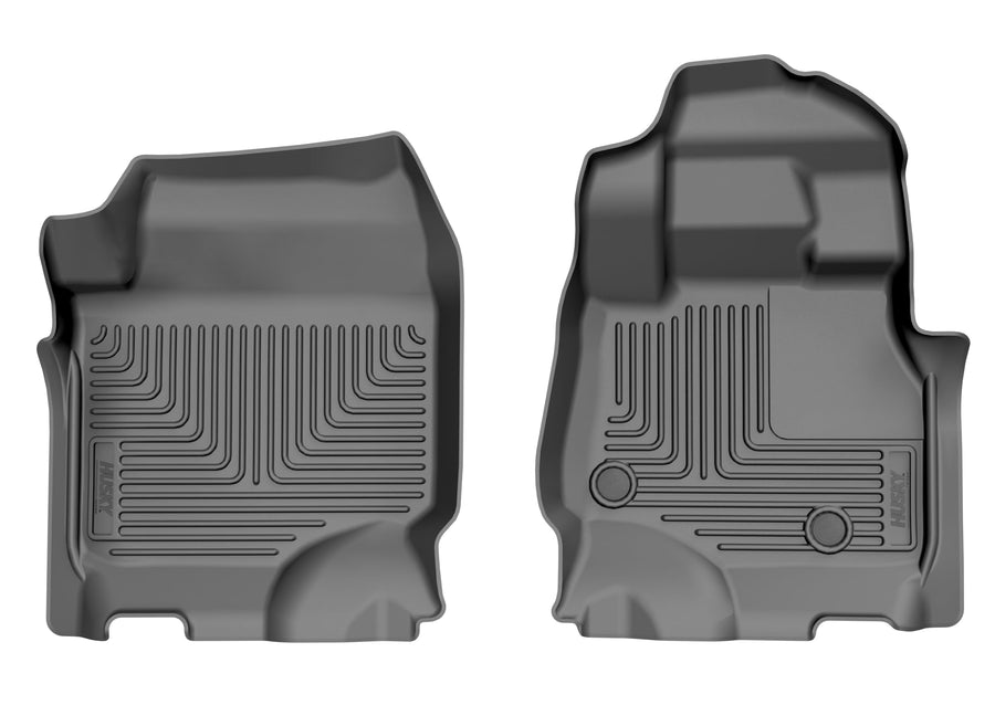 Husky Liners Floor Mats Weatherbeater | Fits 2015-2024 Ford F-150, SUPERCREW CAB ONLY (Right - Hand Drive Only) Will NOT Fit SuperCab or Extended | Front Row, 1-pc Black - 15901