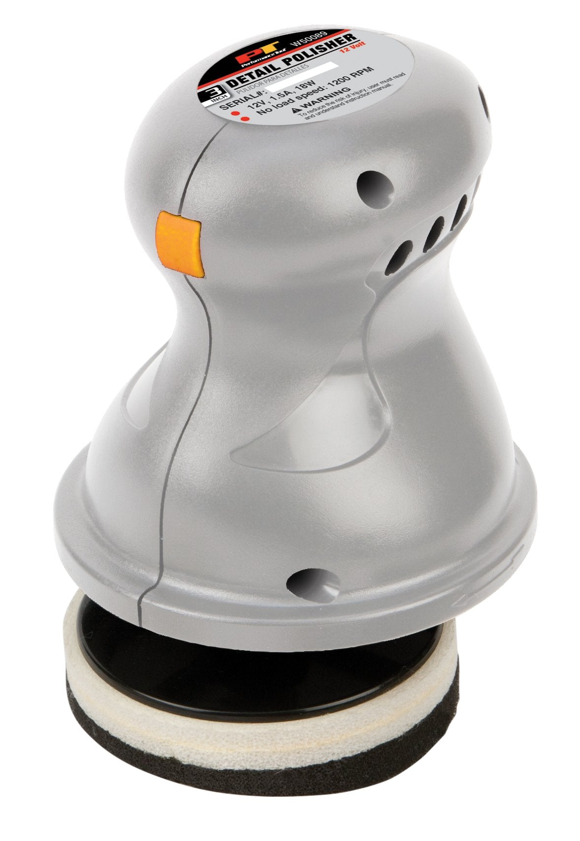 3" Performance Tool W50089 Detail Hand Polisher with Foam Backer Pad, Terry Cloth and Synthetic Wool Bonnets