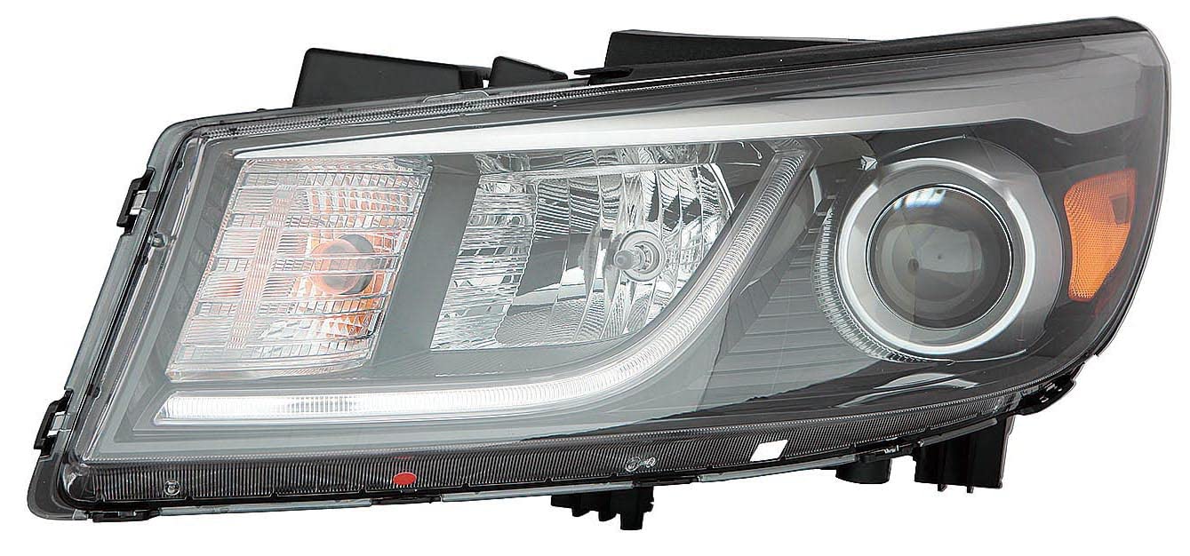 Kia Sedona 15-18 Headlight Halogen with Day time Running Light with STRING LED EX/L/LX Driver Side CAPA | DOT Certified ACK 92101 A9120 | KI2502183C