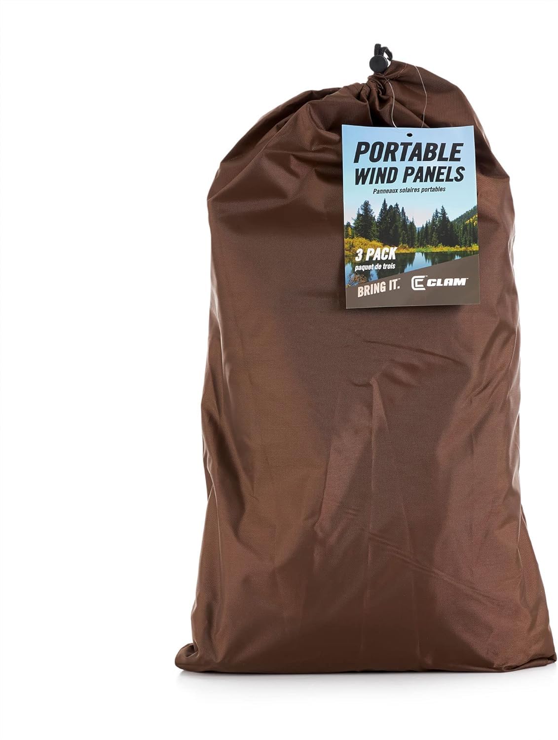 CLAM Quick-Set Wind and Sun Panel Attachment for Sport Escape Screen Shelter Canopy Tent with Carrying Bag, Accessory Only, Brown (3 Pack)