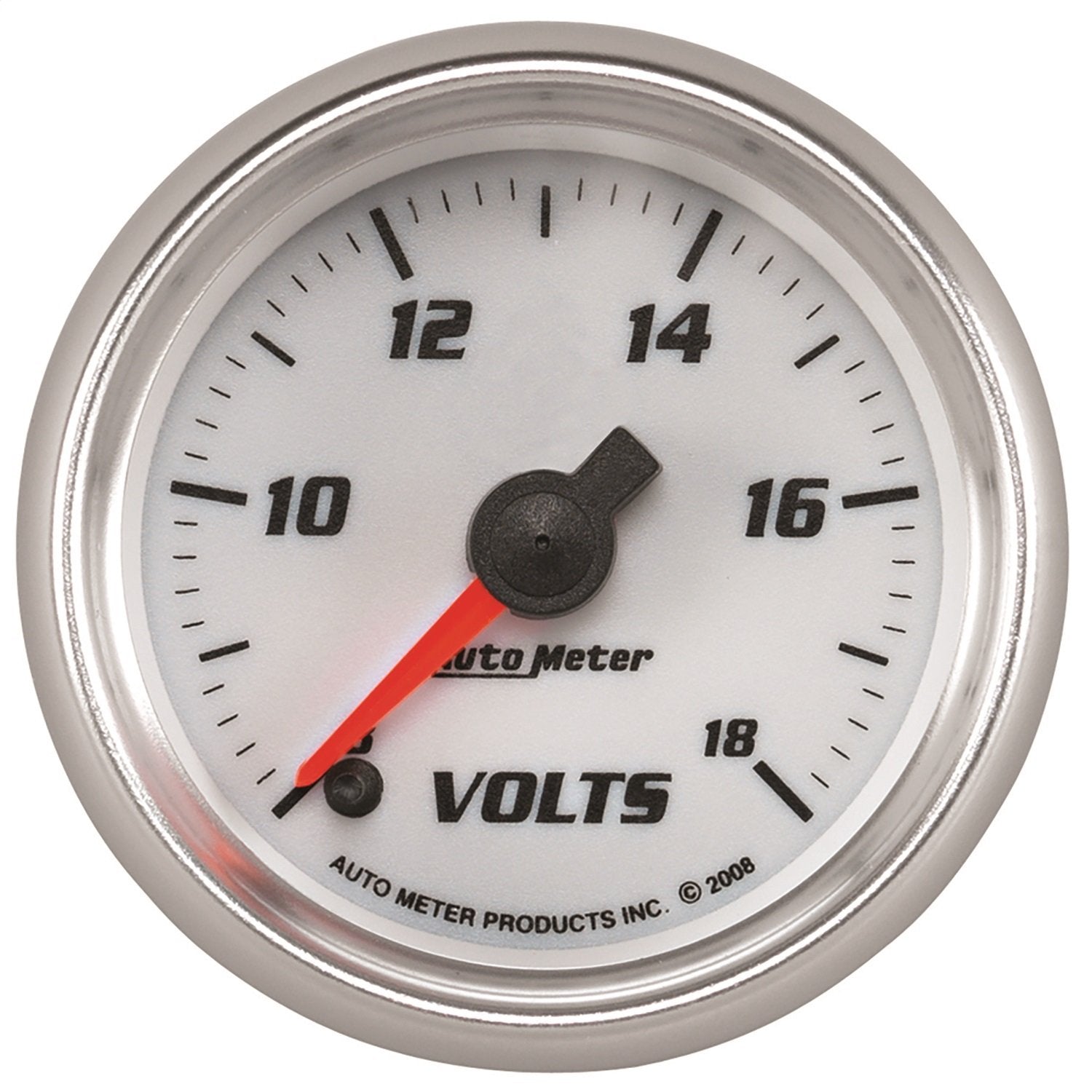 Voltmeter AutoMeter Gauge, 2 1/16", 18V, Digital Stepper Motor, White, Pro-Cycle (19792)