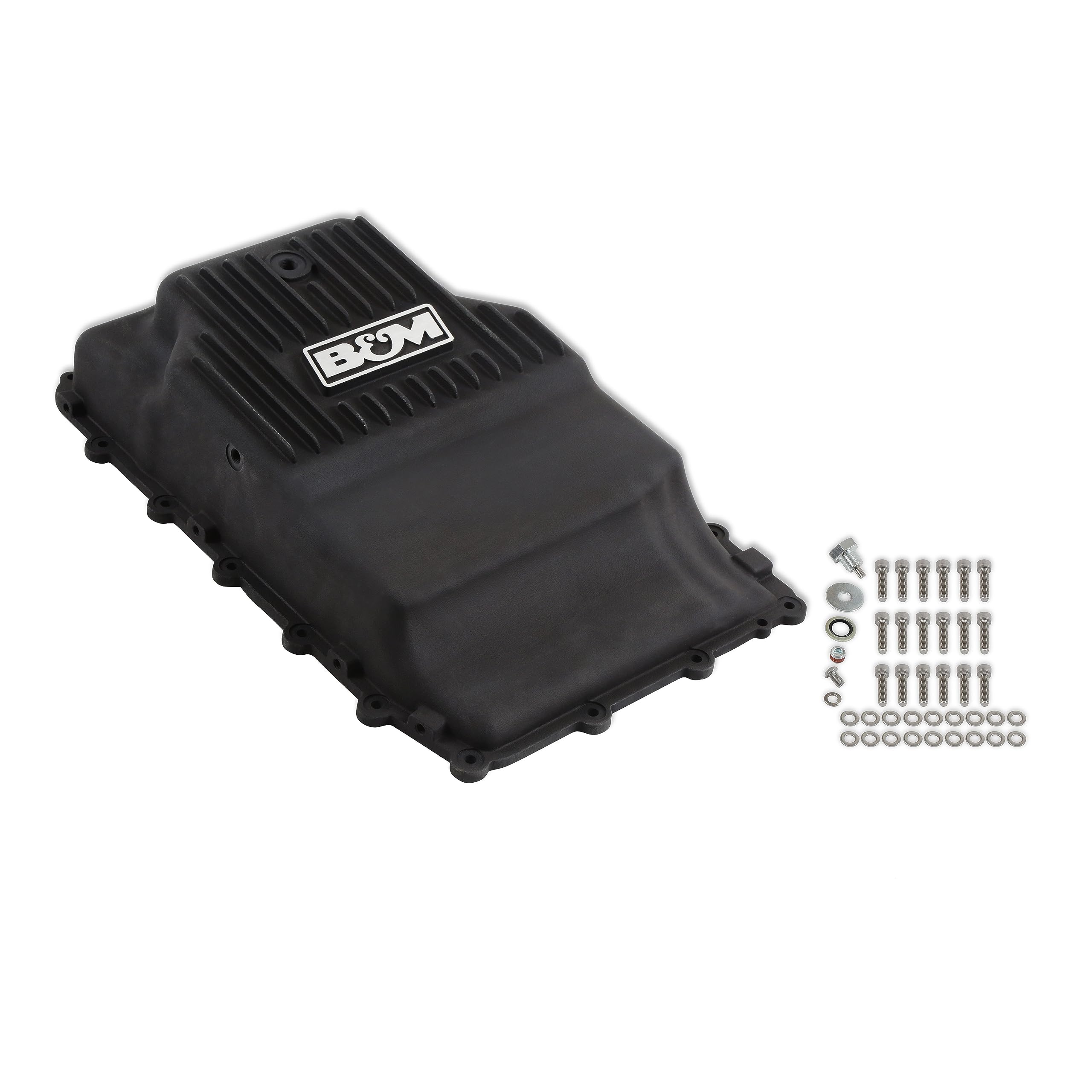 Cast Trans Pan B&M, 17-24 Ford 10R80, Black (71400)