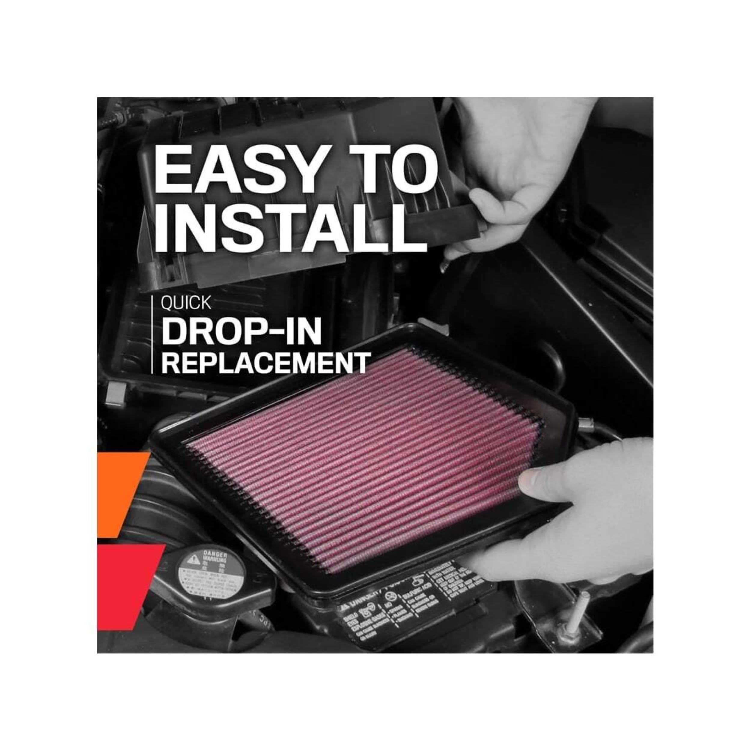 Reusable K&N Engine Air Filter: Clean Every 75,000 Miles, Washable, Premium, Replacement Car Air Filter: Compatible with 2005-2013 HYUNDAI/KIA (Accent, BEIJING Accent, Rio, II, III, Rio5), 33-2354