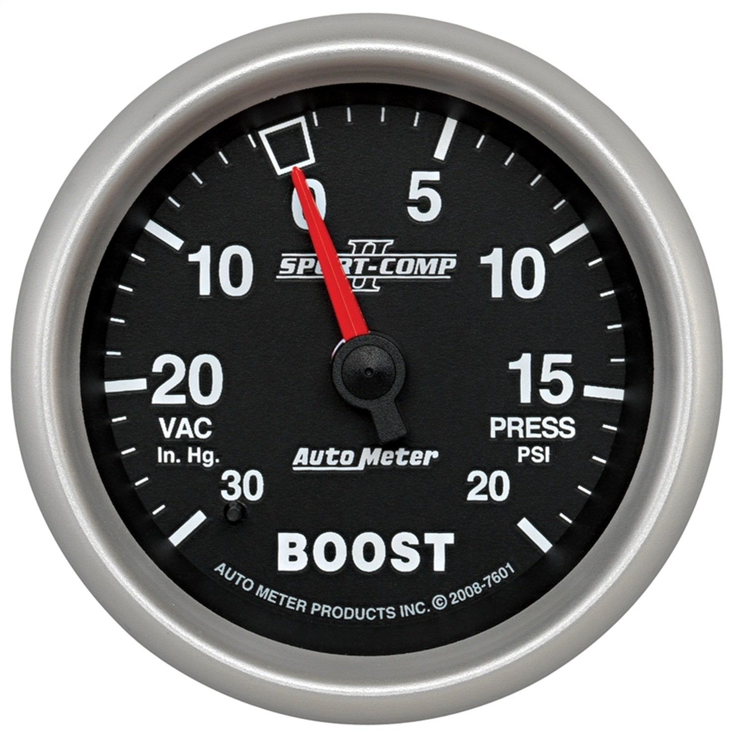 Auto Meter Sport-Comp II 2-5/8" 30 in. Hg/20 PSI Mechanical Vacuum/Boost Gauge
