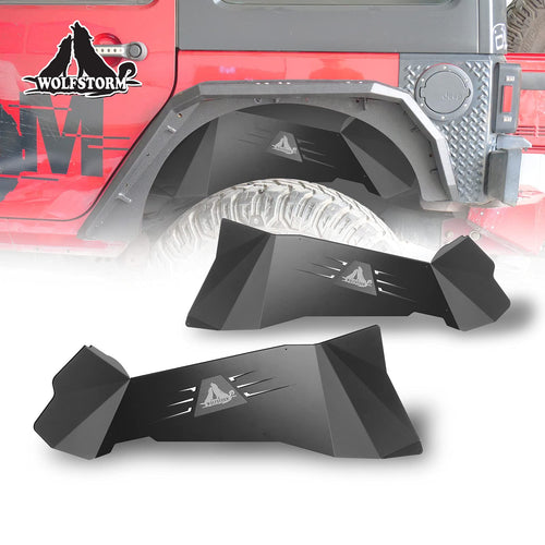 Inner Fender Flares Rear Liners for 2007-2018 Jeep Wrangler JK/JKU,WOLFSTORM 2 PCS Steel Compatible for 2007-2018 Jeep Wrangler JK & JKU,Black
