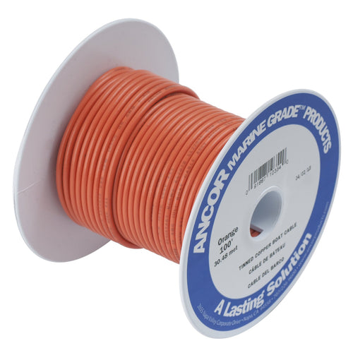 Marine Grade Ancor 106510 Electrical Primary Tinned Copper Boat Wiring (12-Gauge, Orange, 100-Feet)