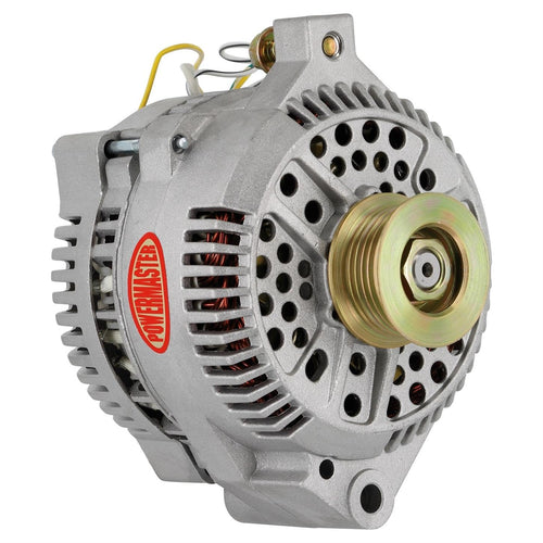 Alt Powermaster Ford 3G Natural 140A 6 grv & 1V Pulley Large Frame Str MTG Threaded MTG Ear w/Reg Adapter Harness