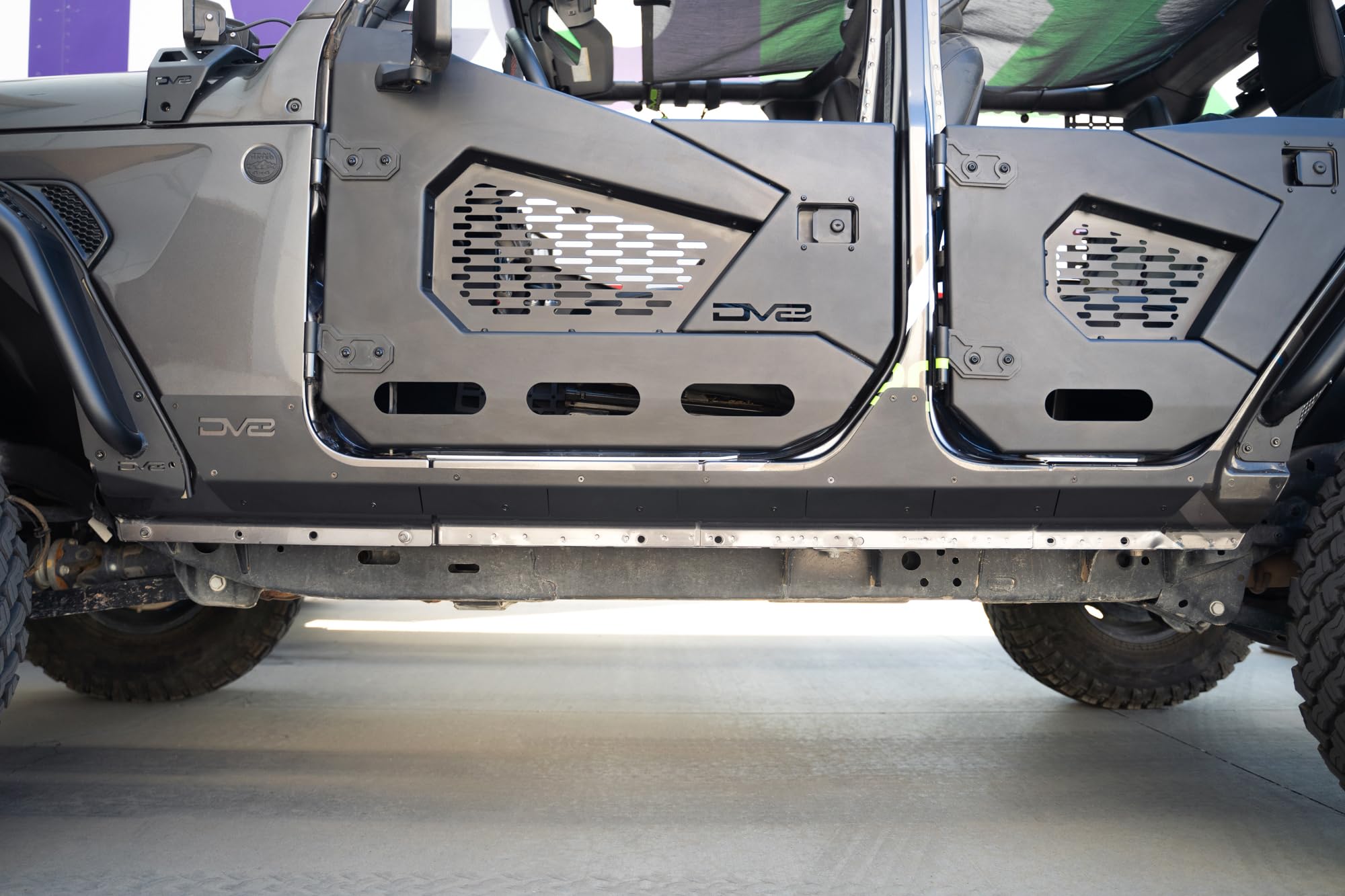 Rock Skins DV8 Offroad for The 2018-2025 Jeep Wrangler JL 4-Door | Protects Lower Body Panels from Rocks & Debris | Works with Aftermarket & Factory Fenders | Compatible with Most Sliders & Steps