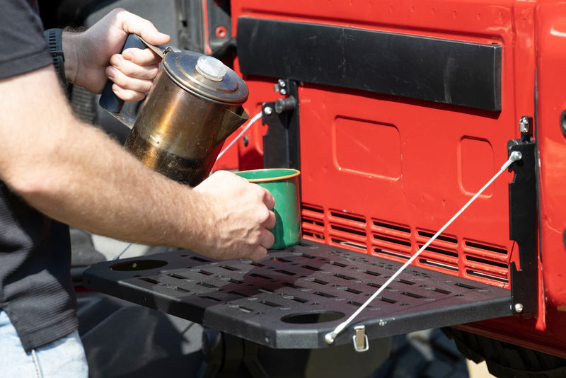 Rough Country Tailgate Folding Table for 2007-2018 Jeep Wrangler JK - 10630 , Black