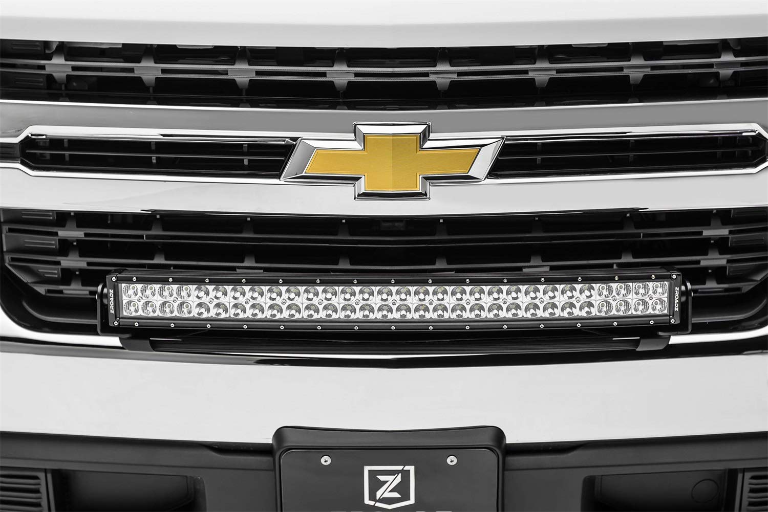 ZROADZ Front Bumper Top LED Kit 2019-2022 Chevrolet Silverado 1500, Incl. (1) 30 Inch LED Curved Double Row Light Bar - PN #Z322282-KIT