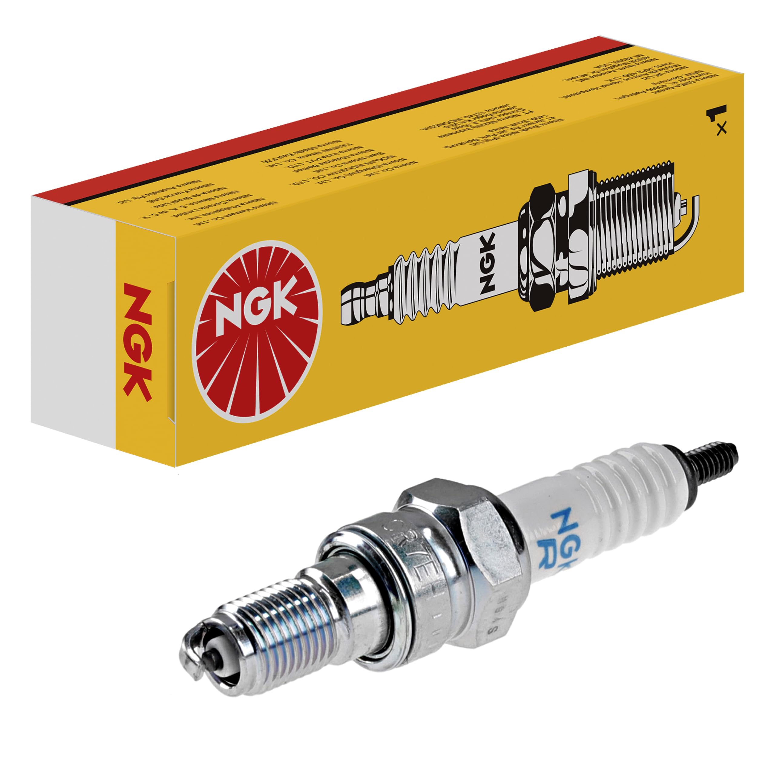 NGK Spark Plug, 10 mm Thread NGK Standard, 0.749 in Reach, Gasket Seat, Stock Number 6689, Resistor, Each