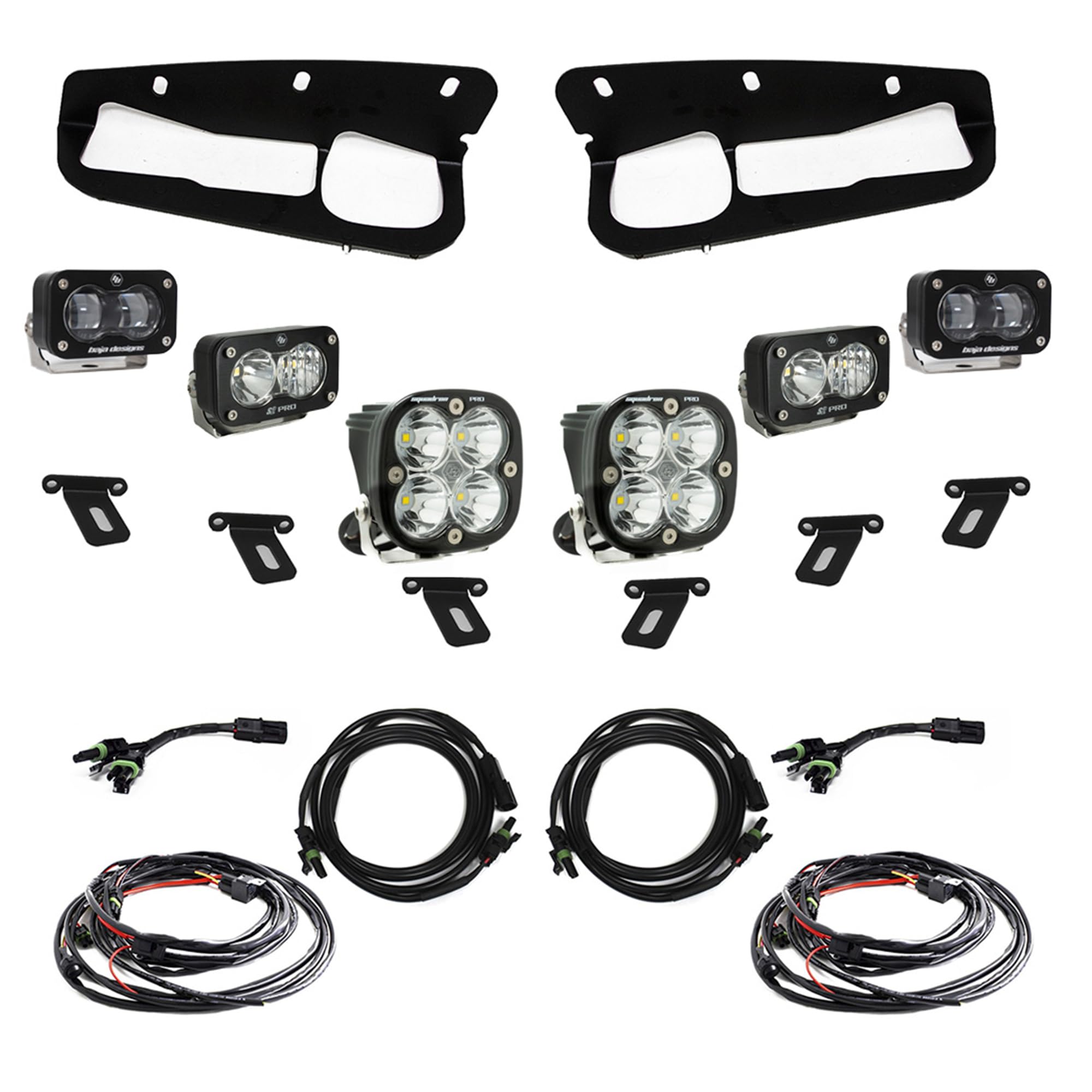 Baja Designs S2 Fog Pocket Kit PRO for Ford Bronco 2021+ Steel Bumper, 6 PCS LED (Clear)