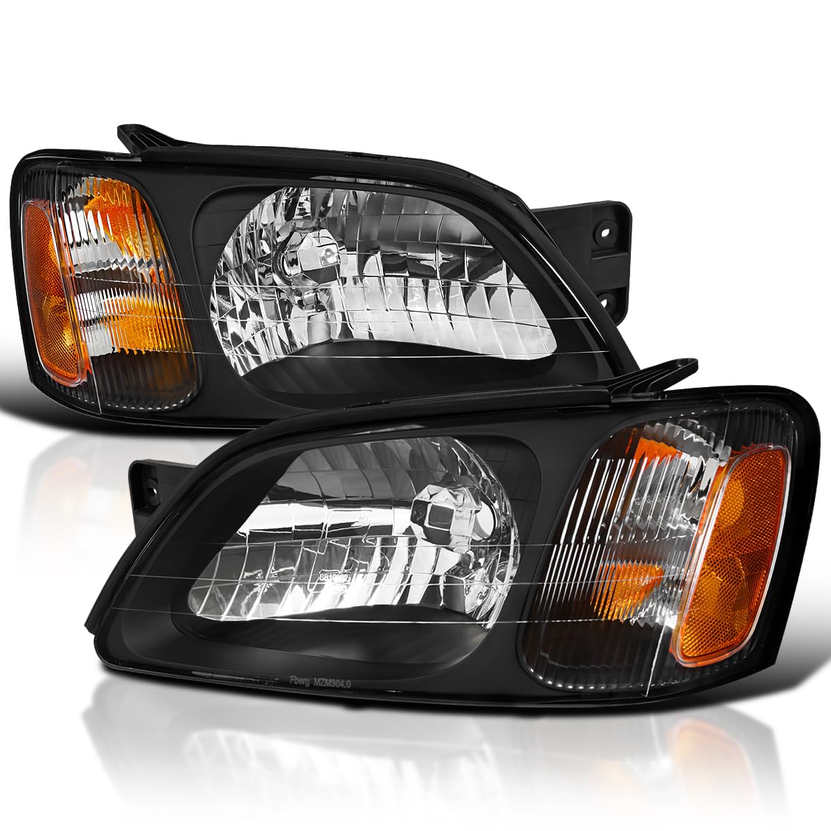 Black Headlights SPEC-D TUNING Compatible with 2000-2006 Subaru Legacy, Left + Right Pair Headlamps Assembly