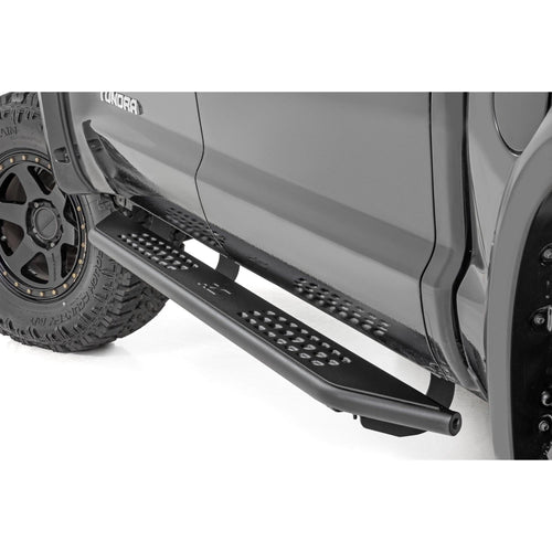Rough Country Running Boards OV2 for Toyota Tundra (2007-2021) Crew Cab - Contoured Side Step Bars, Easy Bolt-On Install