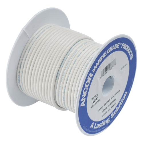 100910 Ancor Tinned Copper Wire, 18 AWG (0.8mm2), White - 100ft