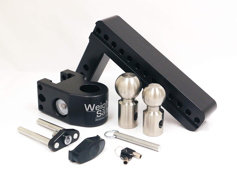 Weigh Safe 10" Drop Hitch WS102CERBLA 2" Receiver - Adjustable Aluminum Trailer Hitch Ball Mount w/Built-in Scale 2 Stainless Steel Balls (2"&2-5/16") Black CERAKOTE -Lifetime Gauge Warranty