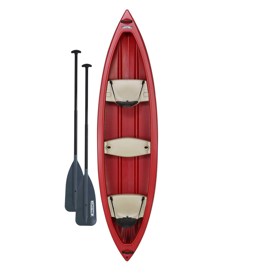 Kodiak Lifetime Canoe with 2 Paddles, Red, 13'