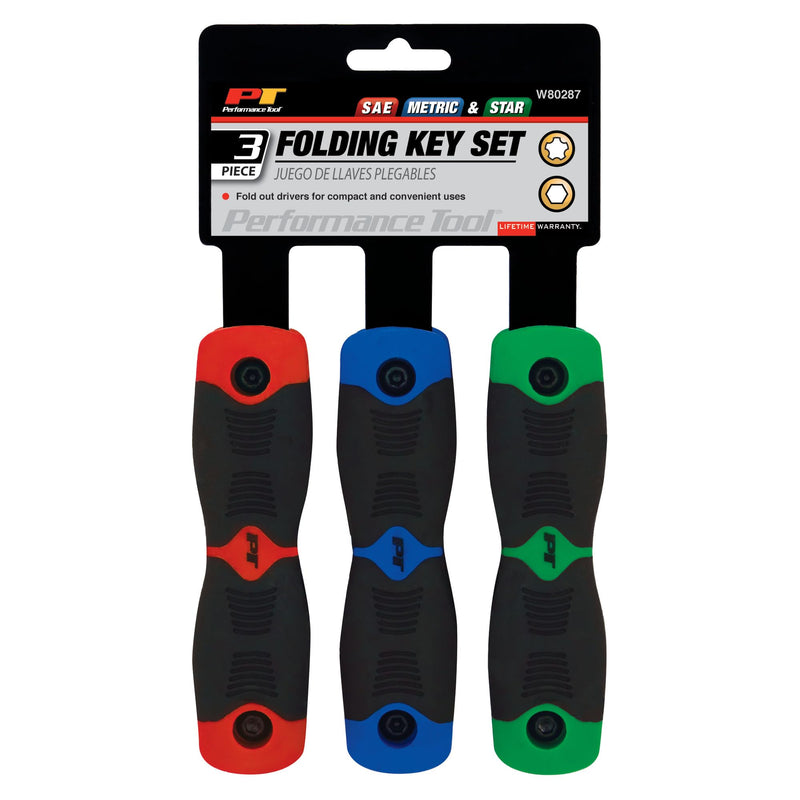 W80287 Performance Tool Folding Key Set, 3-Piece