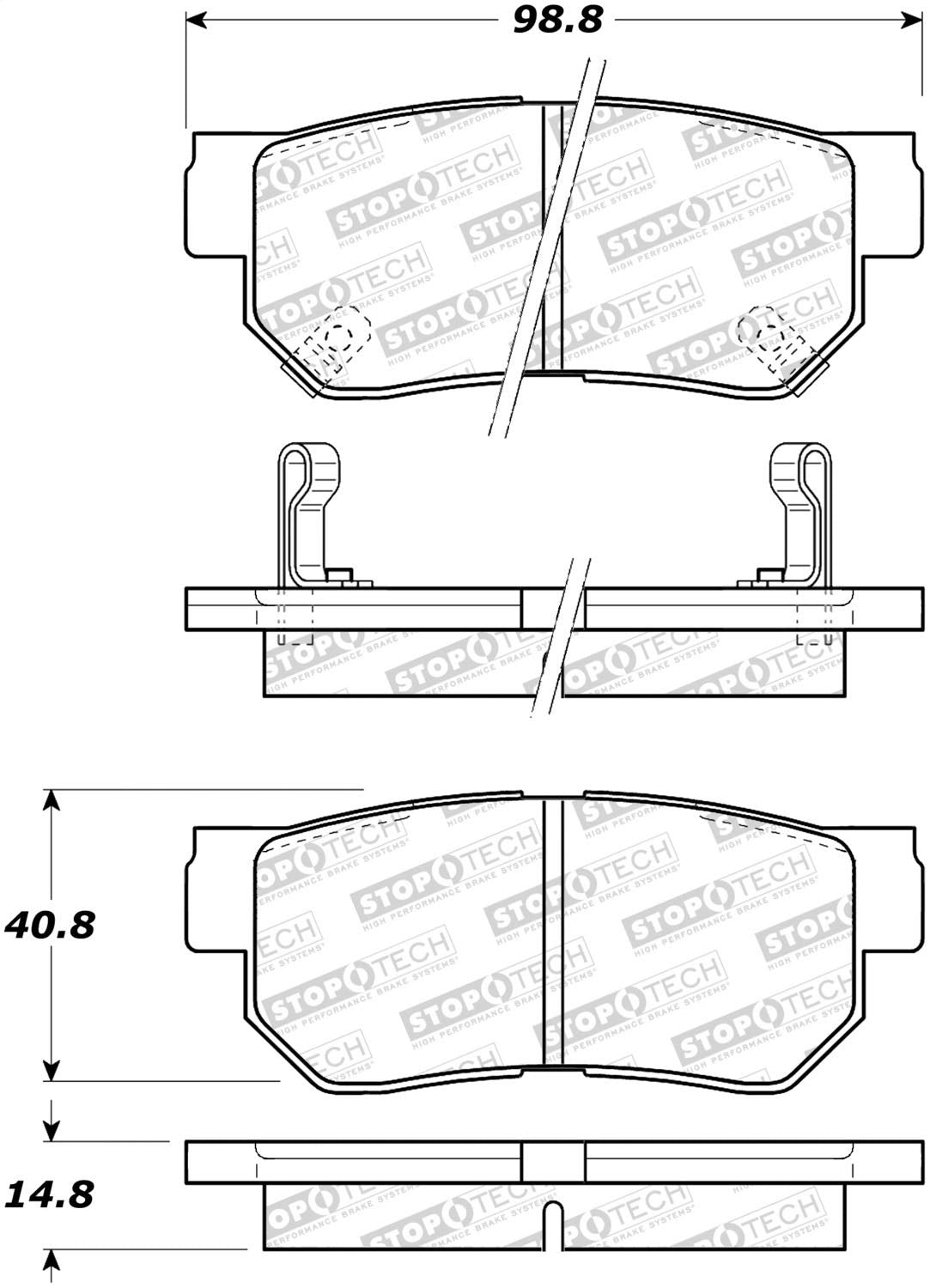 Brake Pads StopTech 305.08130 with Hardware Street Select