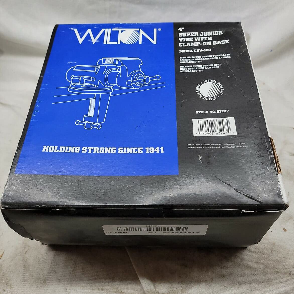 Wilton Clamp-On Super-Junior Vise, 4" Jaw Width, 2-1/4" Jaw Opening, 2" Throat (Model CBV-100)