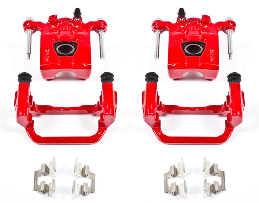 Power Stop Rear S2780A Pair of Powder Coated High-Temp Red Calipers for Nissan Altima 2007-2012 [Model Specific]
