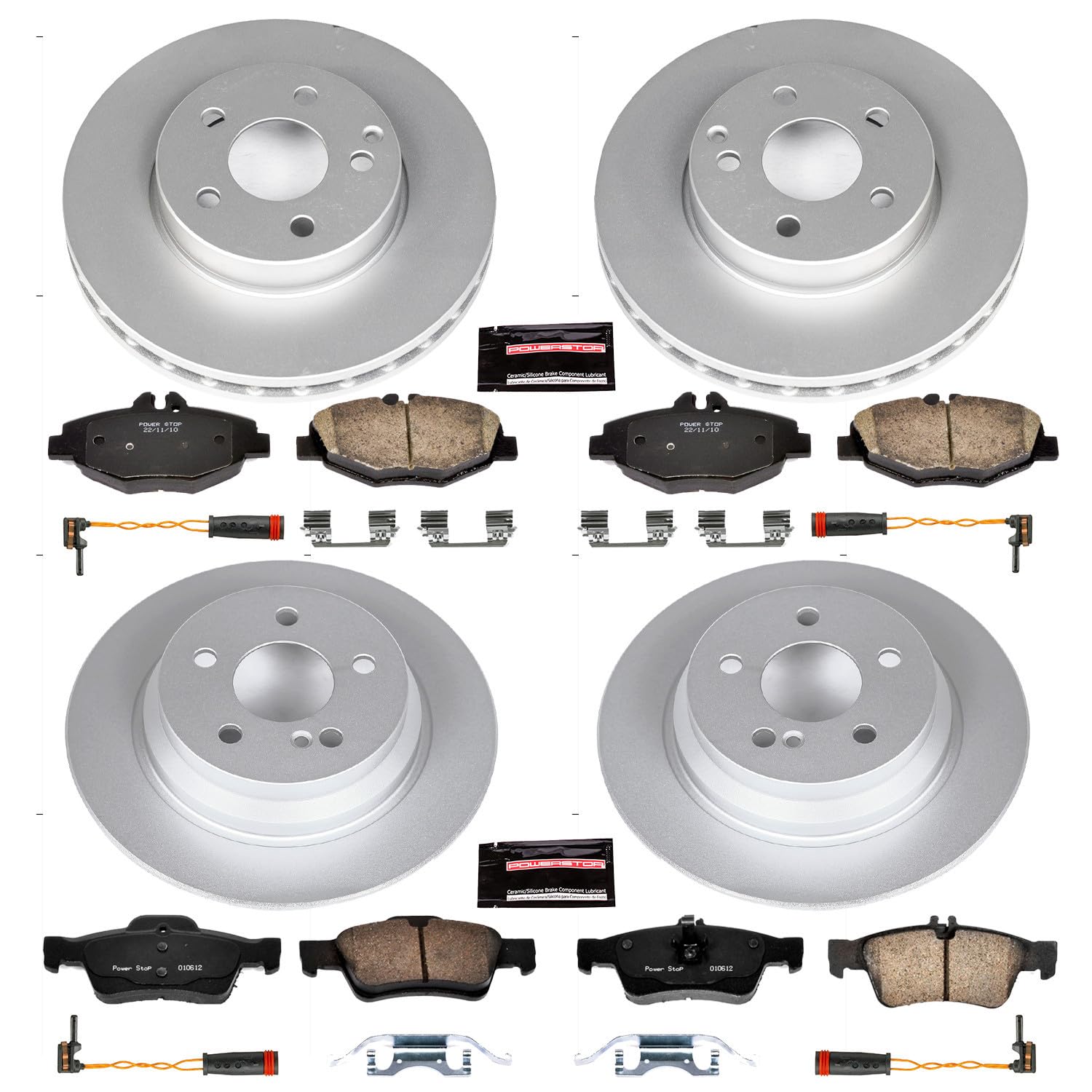 Power Stop Z23 Evolution Geomet Coated Brake Kit Front and Rear For Mercedes-Benz E320 2006 [Model Specific]